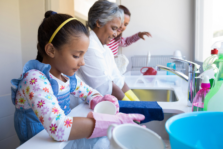 family does chores together