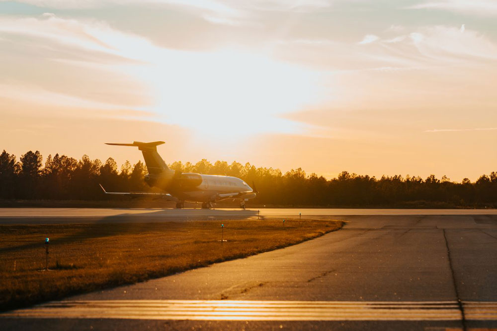 Plane on runway