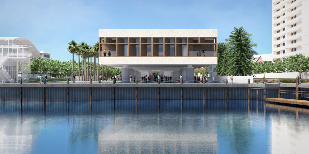 Rendering of the International African American Museum on Charleston Harbor